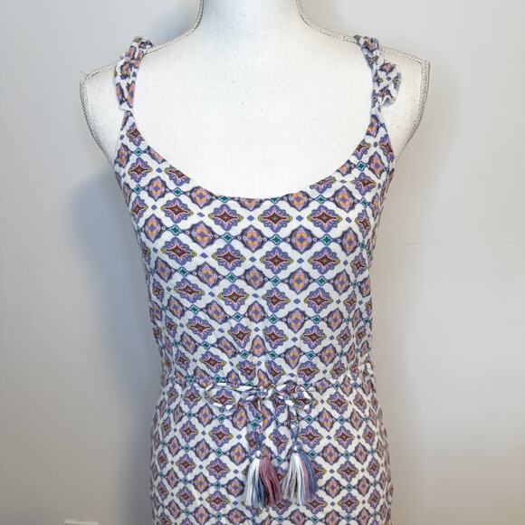 BECCA Marrakesh Ruffled Swim Cover Up Midi Dress In Cream Purple - Picture 4 of 15